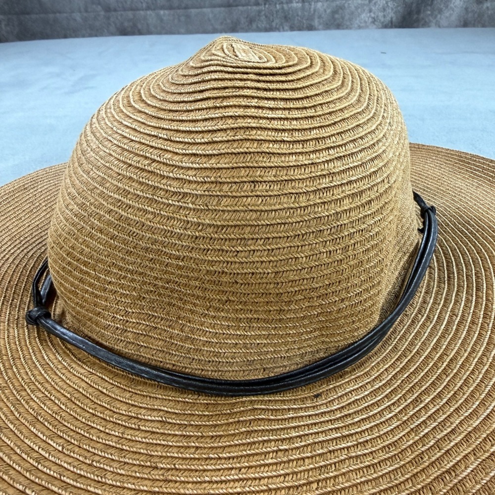Stone Age Tan Natural Straw Wide Brim Floppy Sun Hat SWT-3640 - Picture 5 of 8
